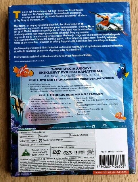 Find Nemo 2-disc DVD, DVD, animation