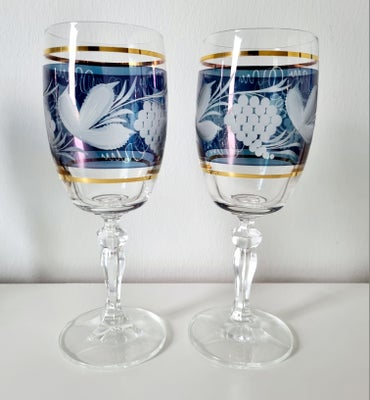 Glas,  Krystal Vinglas, 6 stk krystalglas- vinglas, 20cl. Håndarbejde.
Flot sæt fra Tjekkiet.
Nyt, u