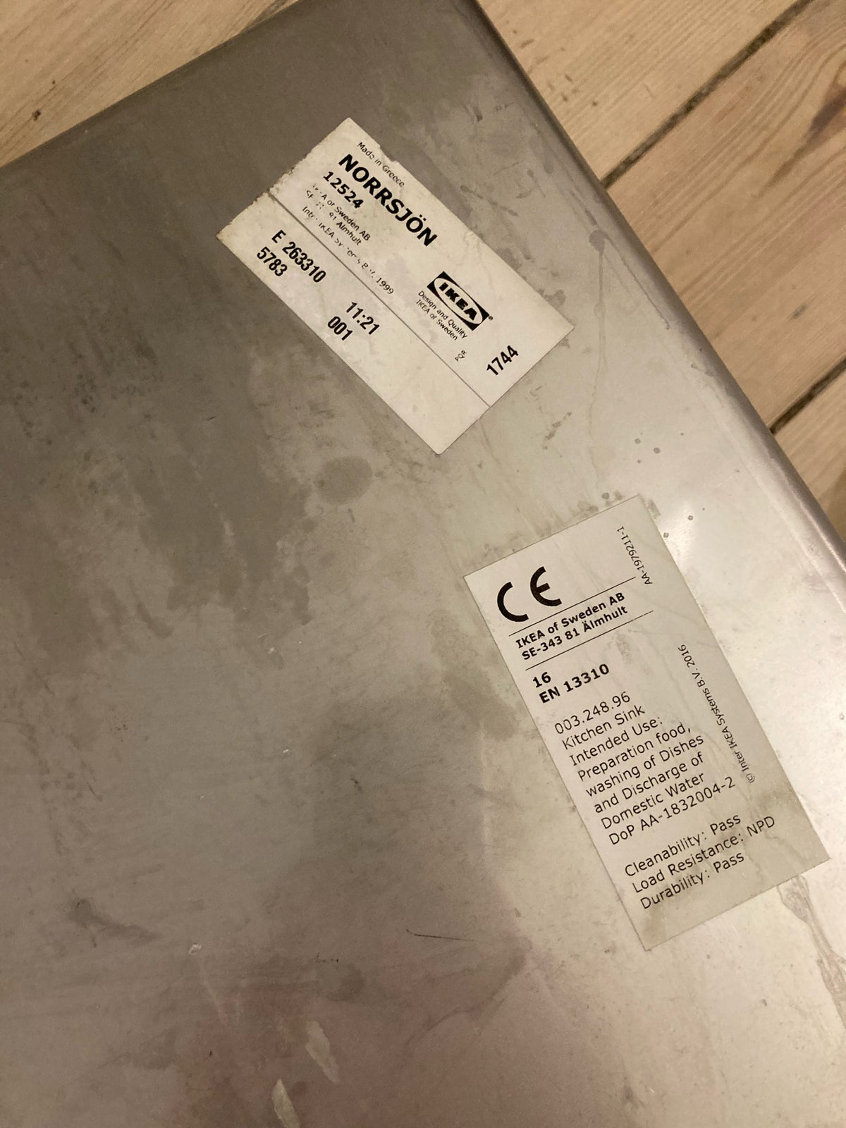 Ikea vresjön køkkenvask, Ikea, Rustfrit stål