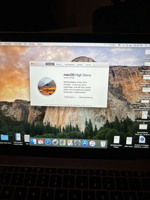 MacBook, 2017, 1.3 GHz, 8 GB harddisk, God, Sælger min MacBook da jeg ikke bruger den længere, selve