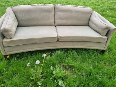 Sofa, microfiber, 2 pers., Grøn, buet sofa. 190 cm lang og 75 cm dyb. Lidt krassemærker fra kat på b