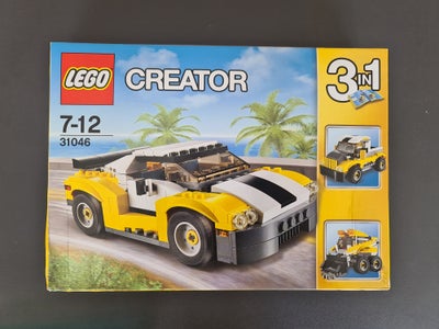 Lego Creator, 31046 Fast Car, Komplet Lego Creator 3-i-1 31046, inkl. vejledning og æske. Sættet er 