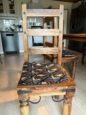 Spisebordsstol, Træ og metal, Mexicanske, 6 stole sælges samlet. 
45 cm. I siddehøjde. 107 cm i rygg
