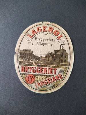 Øl, BRYGGERIET LANGELAND, Meget gammel etiket fra Langeland 