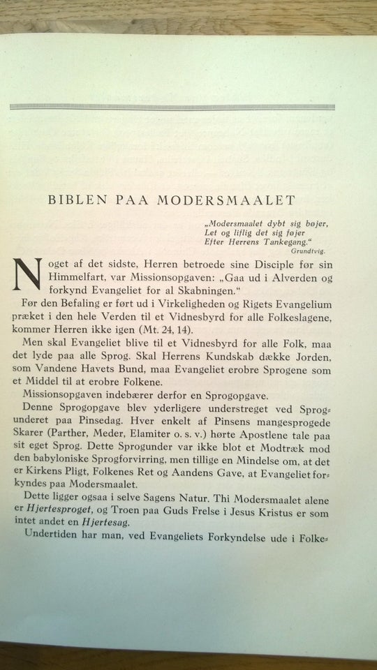 Biblen på de tusind sprog, C. Skovgaard-Pedersen, emne: