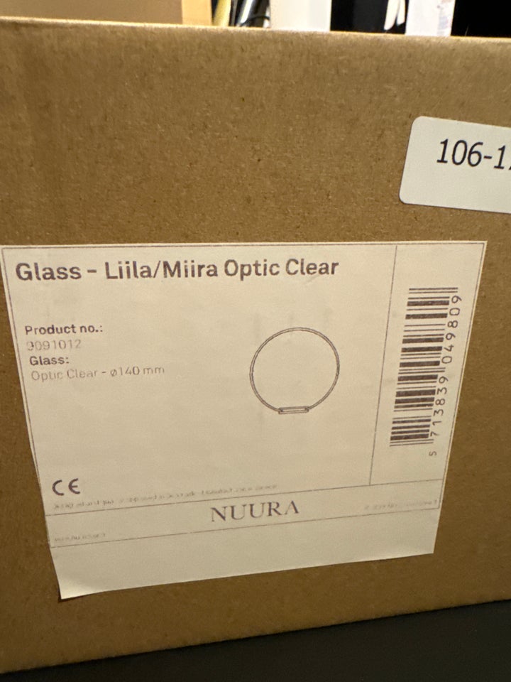 Anden arkitekt, Glas Nura til model Liila/Miira optic