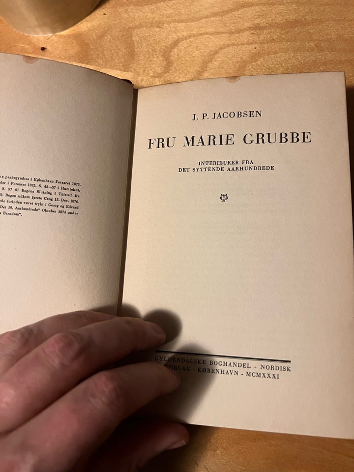 Marie Grubbe, J P Jacobsen, genre: roman