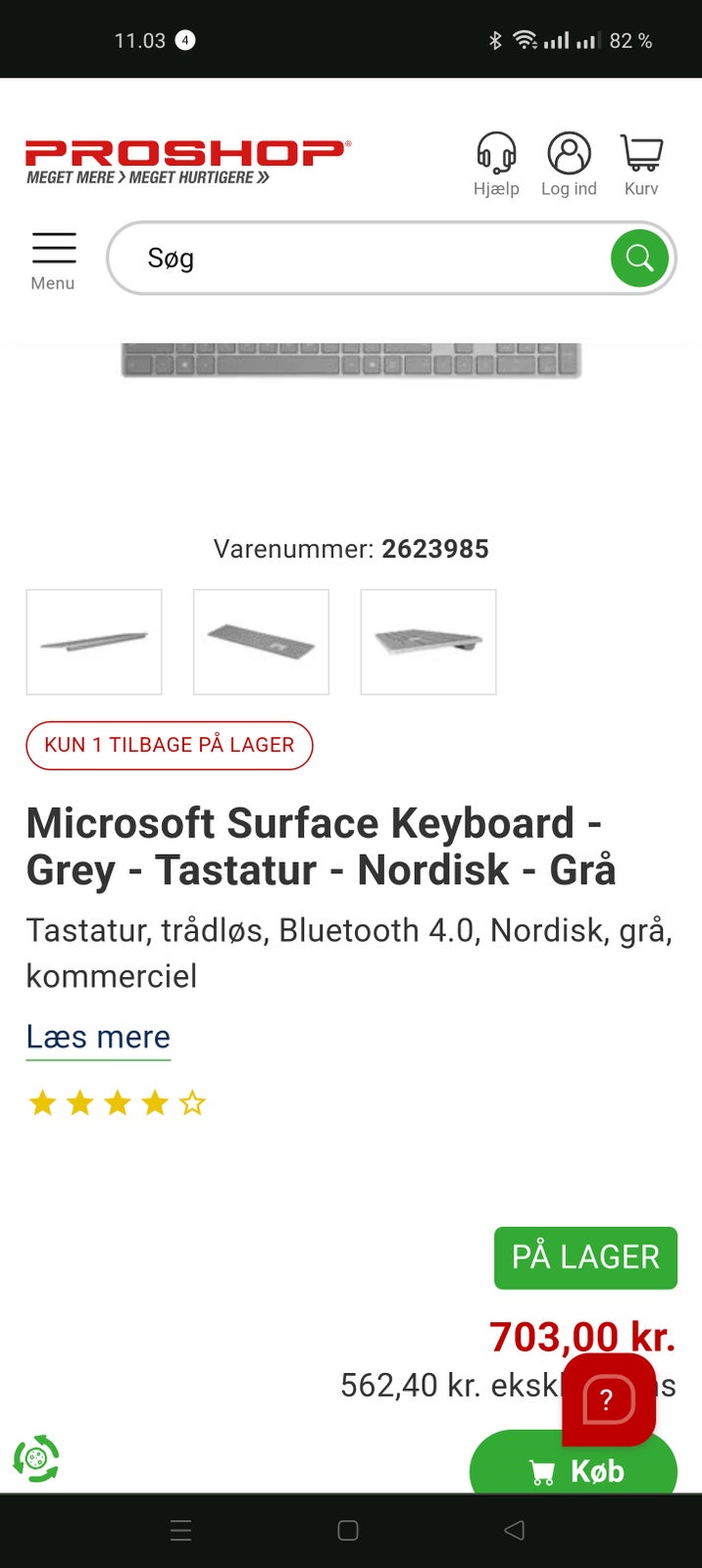 Tastatur, Microsoft surface tastatur og mus , Surface