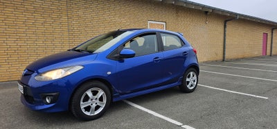 Mazda 2, 1,5 Sport, Benzin, 2007, km 210600, blåmetal, aircondition, ABS, airbag, 5-dørs, centrallås