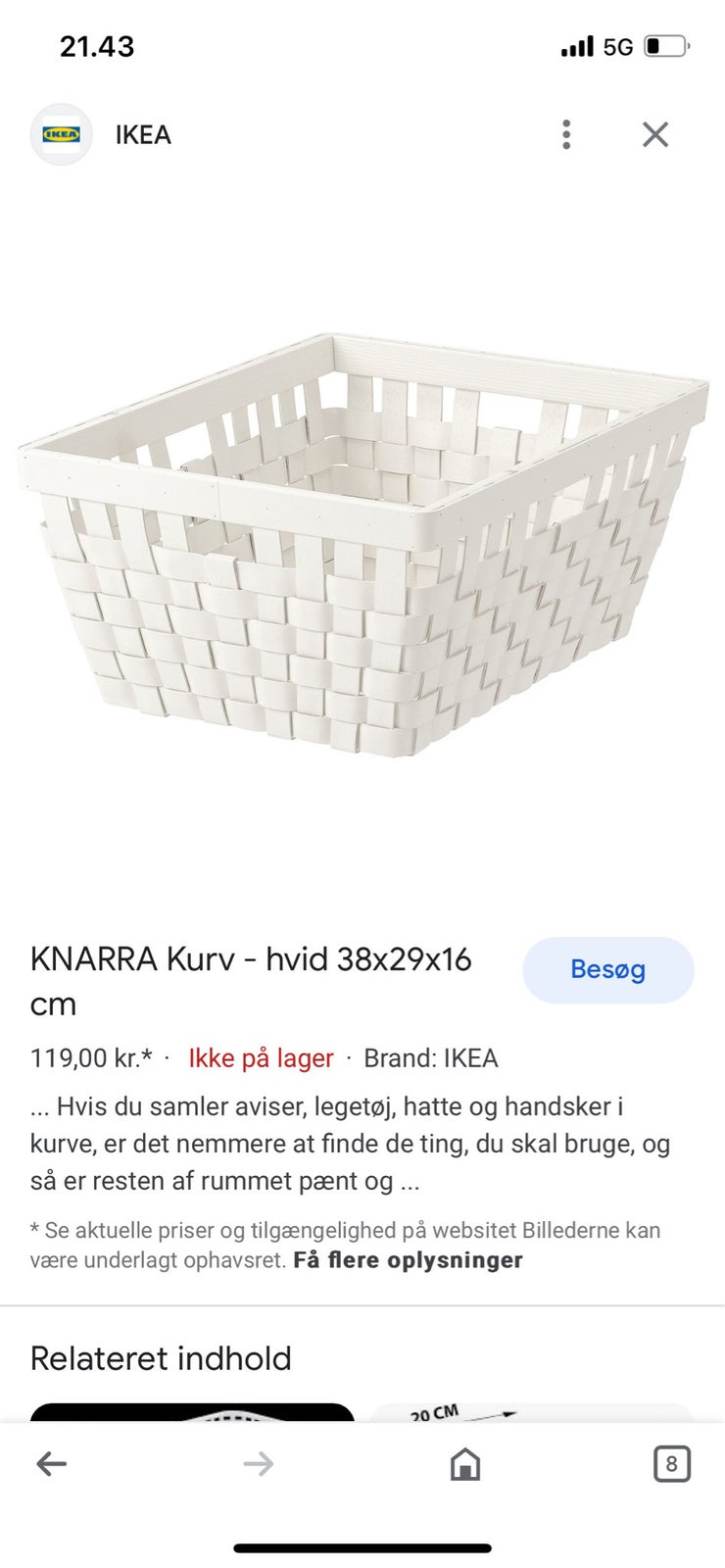 Fletkurv, Ikea Knarra – og Salg Nyt og Brugt