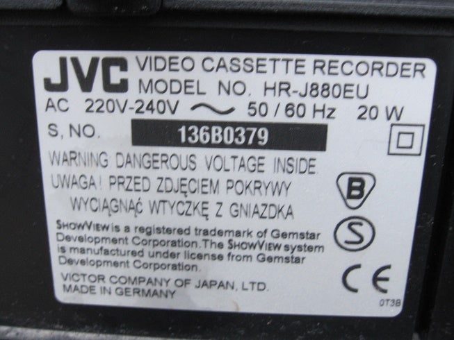 VHS videomaskine, JVC, HR-J880