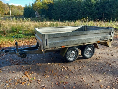 Boogietrailer, Brenderup F, lastevne (kg): 650, totalvægt (kg): 1000, b: 170 l: 260 h: 40, Nysynet d