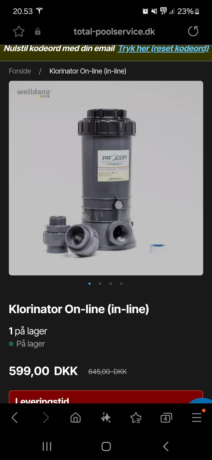 Klorinator in line