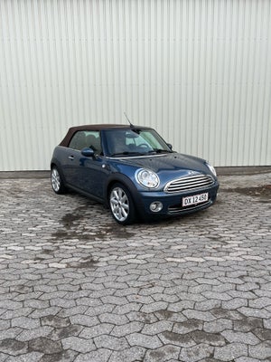 Mini Cooper, 1,6 Cabriolet, Benzin, 2009, km 78000, blåmetal, træk, nysynet, klimaanlæg, airconditio