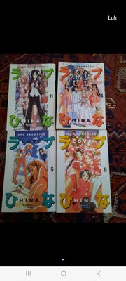 Bøger og blade, 4 x Manga, Ken Akamatsu Love Hina
Nr:5, 6 11, 14
Sprog :Dansk.
I meget fin stand. Sæ