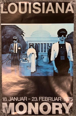 Plakat, Monory, b: 50 h: 78, Udstillingsplakat fra Louisiana, 1975 af Monory.

Fremstår i ok stand m