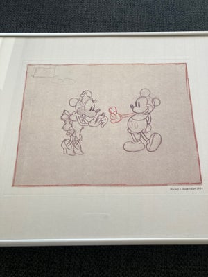 Billeder, Mickey Mouse, Sælger dette søde Mickey Mouse 
billede der måler ca. 41x31 cm. med ramme. 
