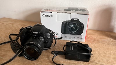 Canon, 600D, spejlrefleks, 18 megapixels, 3 x optisk zoom, God, Lækkert spejlrefleks kamera med orig