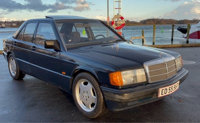 Mercedes 190 E, 2,0 Sportline aut., Benzin, 1990, km 270000, mørkeblåmetal, nysynet, 4-dørs, 16" alu