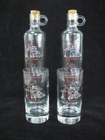 Glas, To Dramflasker Med To Glas - Skibsmotiv, Holmegaard
