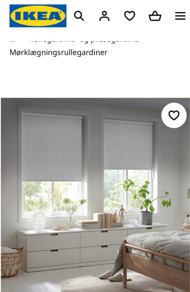 Mørklægningsgardin, b: 60 h: 195