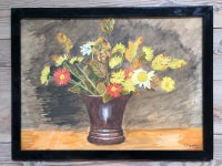Akvarel, V. Jeppesen, motiv: Blomster/Have