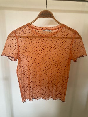 T-shirt, Zara, str. 36, Orange og lilla, Ubrugt, Superfin orange transparent t-shirt med lilla velou