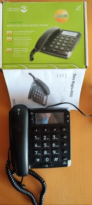 Forstærkertelefon, Doro, Magna 4000, Perfekt, Sælges.Meget god til svagt hørene. 
Fastnet telefon. 
