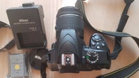 Nikon D3400, spejlrefleks, 24.2 megapixels