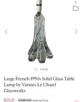 Krystal bordlampe fra 50'erne , Vannes Chatel Of France