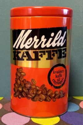 Dåser, Ældre Merrild kaffedåse, 8830 Tjele,eller sendes mod 41kr ekstra,sendt forsikret og uden omde