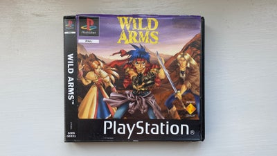 Wild Arms, PS, rollespil, PAL, originalt spil uden manual i udlånskasse. God Stand.
