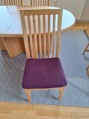 Spisebordsstol, Asketræ, Vamdrup Stolefabrik, b: 50 l: 43, 6 stk. Formspændt asketræs spisebordsstol