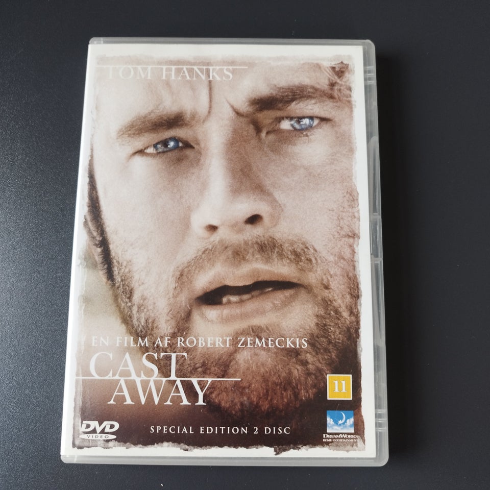 Castaway. Tom Hanks, instruktør Robert Zemeckis, DVD