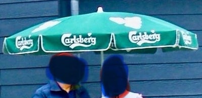 Parasol, CARLSBERT, 
Grøn Carlsberg parasol
Ingen slid eller pletter.