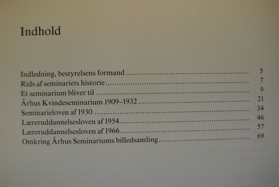 århus seminarium 1909-1984, emne: historie og samfund