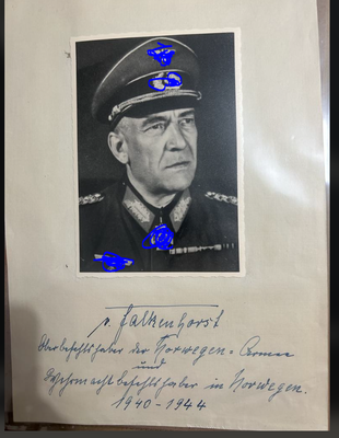 Militær, Nikolaus von Falkenhorst autograf. ww2. tysk.antik, Militær, ww2 tysk general Falkenhorst D