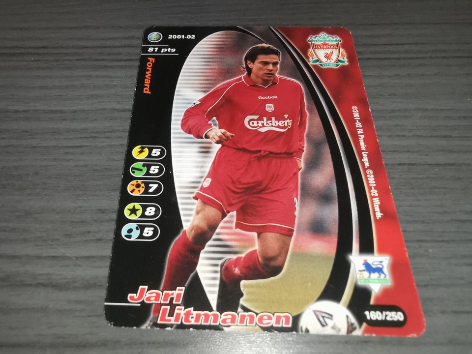 Samlekort, Jari Litmanen Liverpool FC 2001 fodbold kort