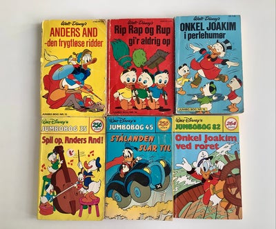 JUMBO BOG, Walt Disney, 6 stk Jumbo bøger sælges kun samlet.
• nr. 13 Anders And -den frygtløse ridd