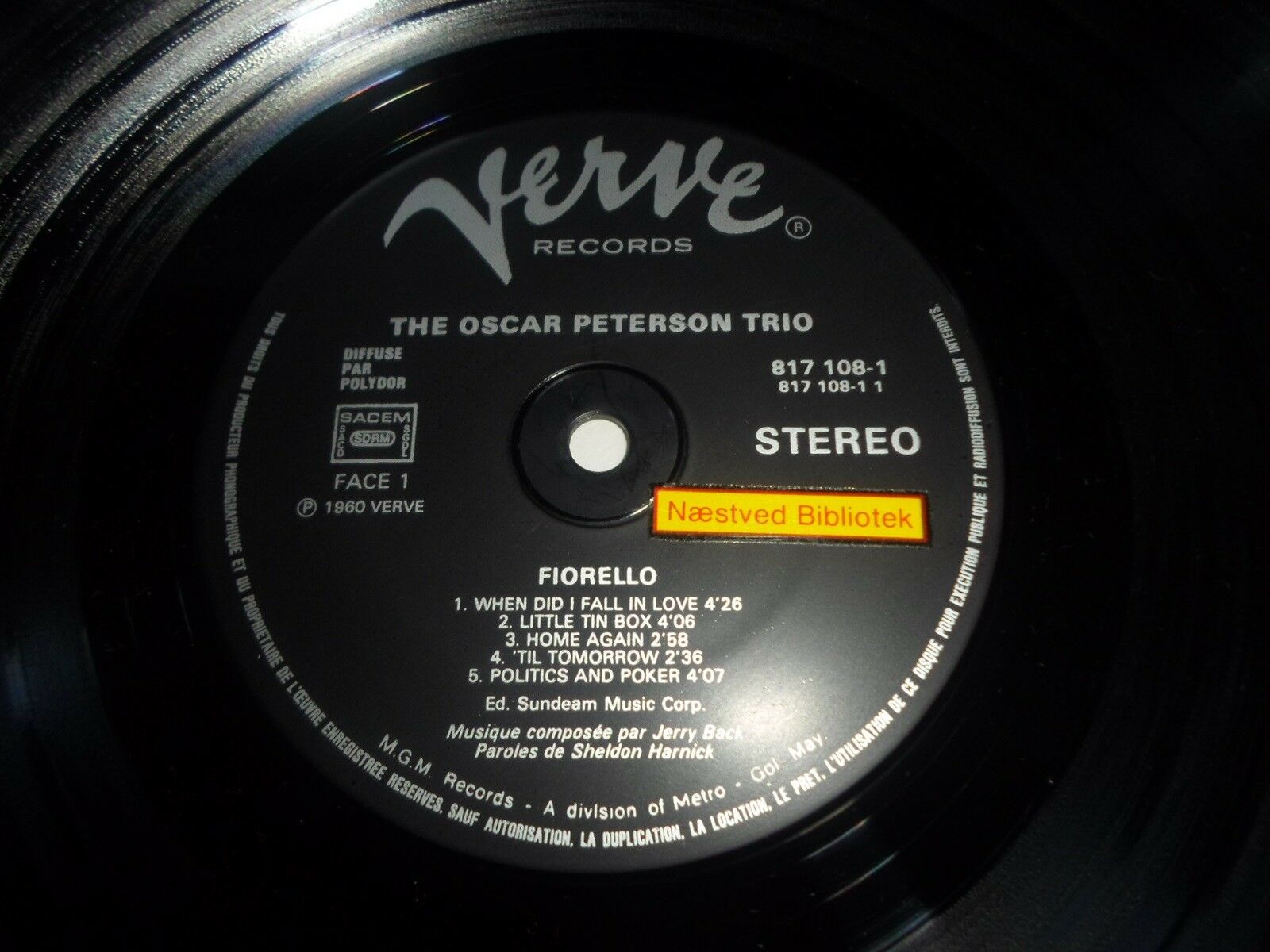 LP, The Oscar Peterson Trio, Fiorello (Verve)