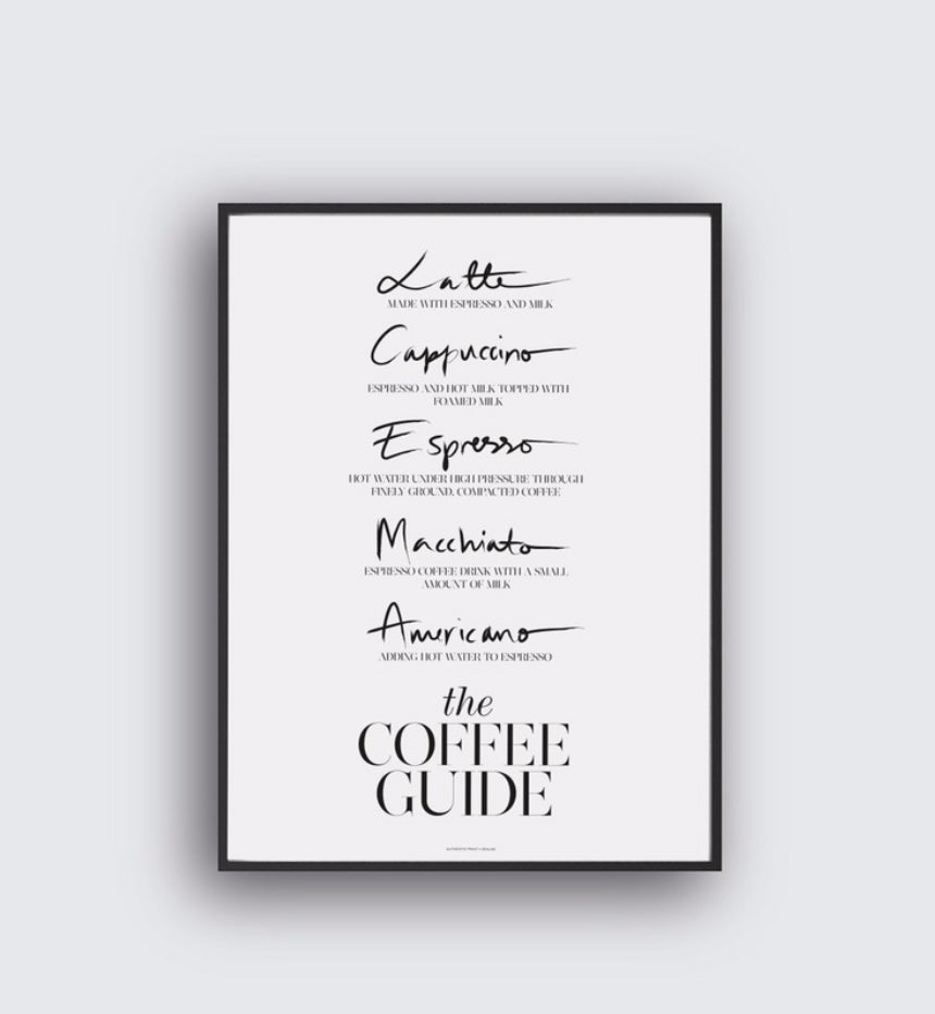 Plakat, Desenio, motiv: Kaffe guide