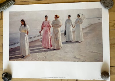 Plakat, Michael Ancher, ‘En strandpromenade’ af Michael Ancher. Købt på Skagen museet i 1990’erne. 