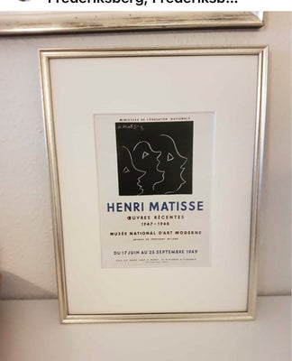 Indrammet Matisse-billede, Matisse, Indrammet med passepartout i antik-look sølvramme.

Mål inkl ram