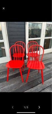 Køkkenstol, Bøgetræ, Billund, Kan leveres

4 original Billund stole, i fed rød farve med lidt patina