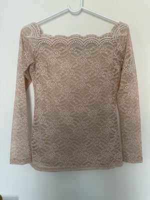 Bluse, Neo Noir , str. 38, Beige, Nylon, elastine , Ubrugt, Neo Noir Casadi Blouse str. M passer S/M