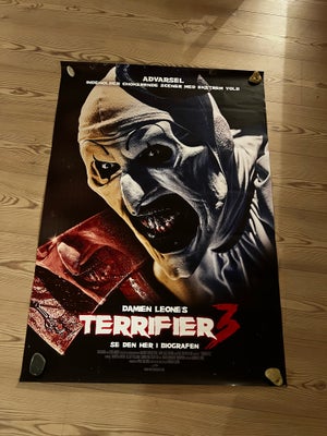 Film plakat , Damien Leone , motiv: Terrifier 3, b: 70 h: 100, Fed filmplakat fra terrifier 3
Damien