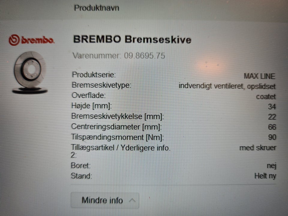 Bremsedele, Bremseskiver, Opel Corsa