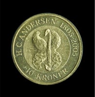 Danmark, mønter, Grimme ælling 10 kr mønt samler svane