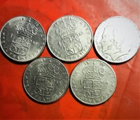 Skandinavien, mønter, 5 x 1