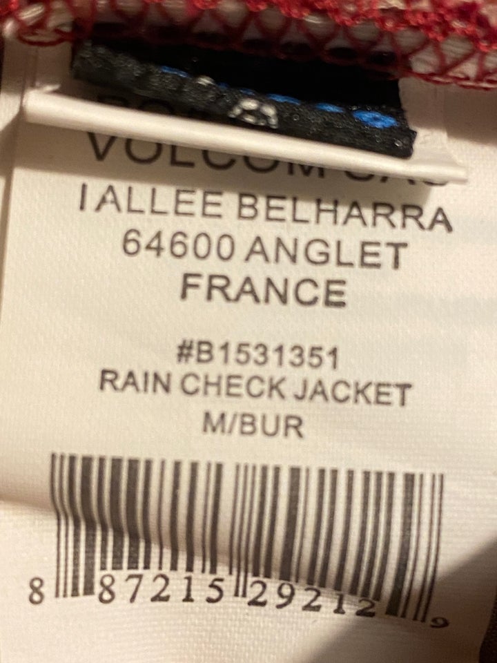 Regnjakke, str. M, Volcom Rain Check jacket